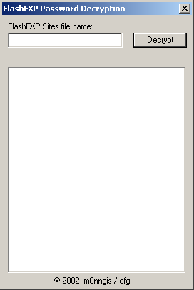 FlashFXP Password Decryption Screenshot